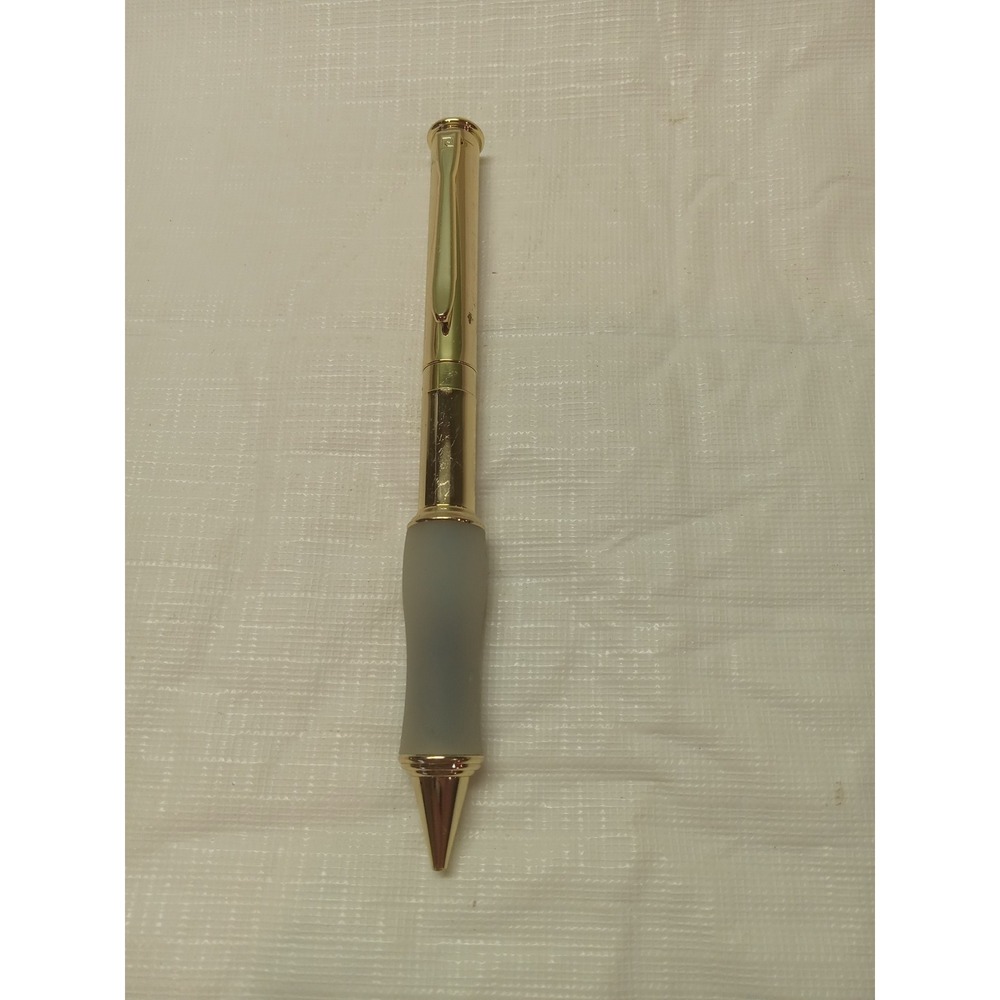 Pierre Cardin Gold Tone Ballpoint Pen Frosted Ergonomic Grip Luxury Stationery